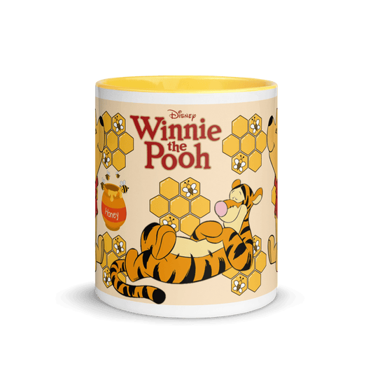 Winnie the Pooh Tasse mit bunter Innenseite und Tigger-Illustration, ideal für Kaffee oder Tee.