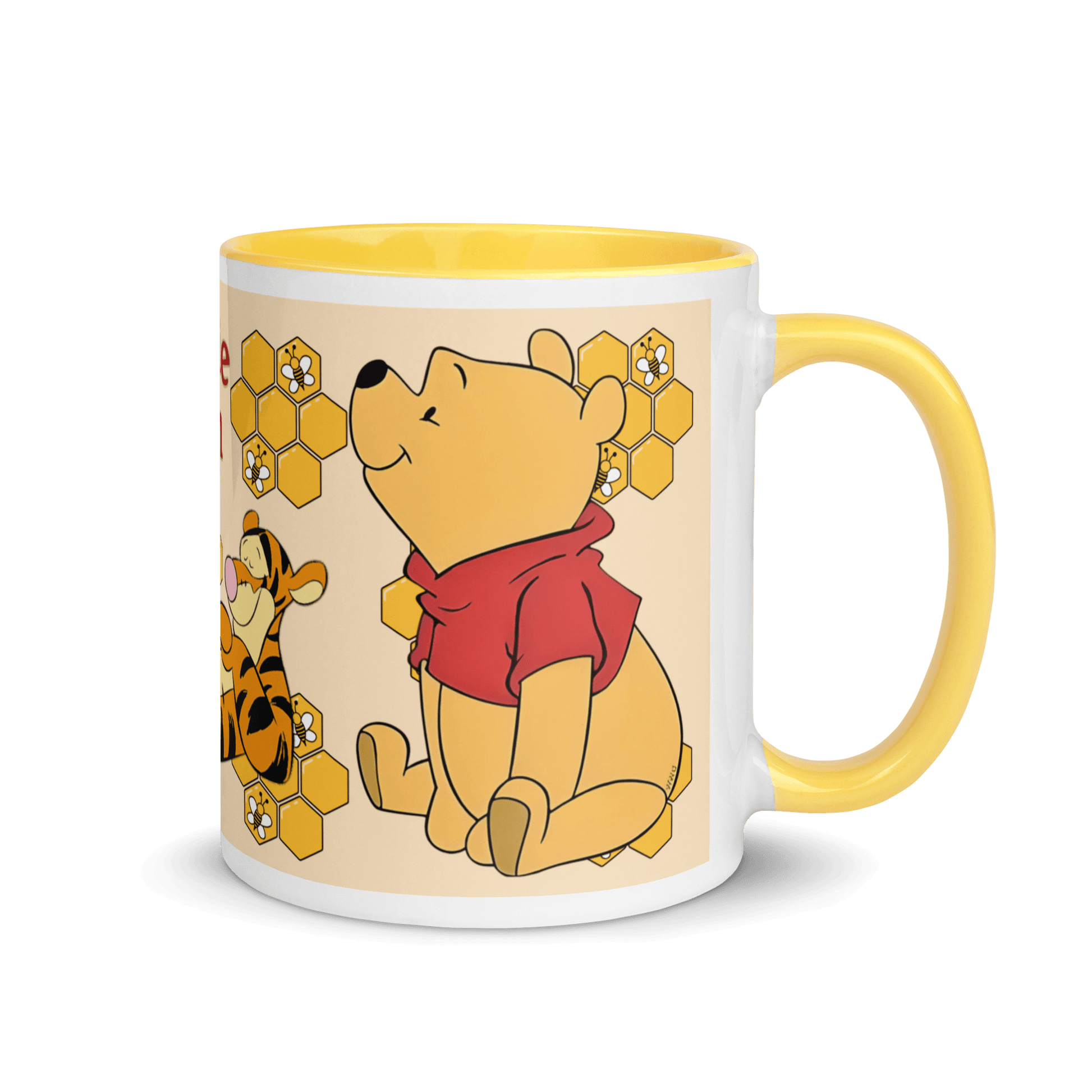 Winnie the Pooh Tasse mit bunter Innenseite und Tigger-Illustration, ideal für Kaffee oder Tee.